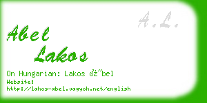 abel lakos business card
